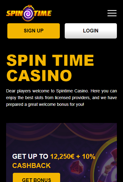 Spintime Casino Capture d’écran pour mobile